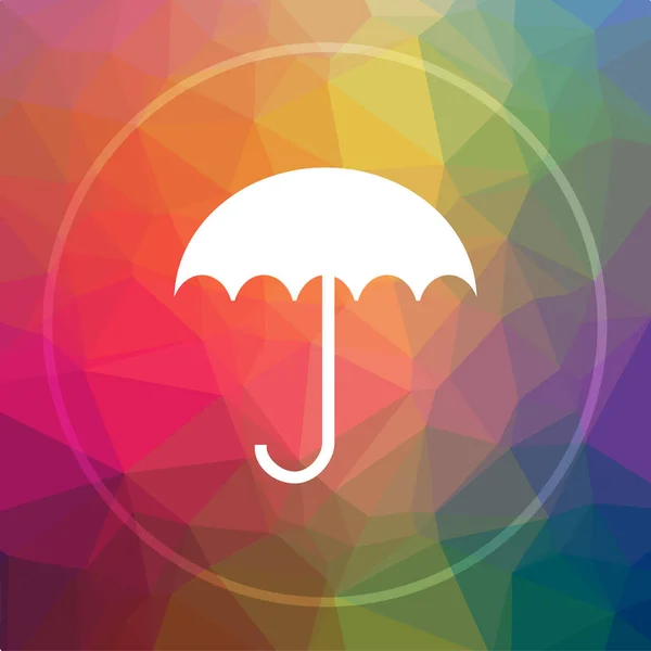 Ícone Guarda Chuva Umbrella Botão Site Fundo Poli Baixo — Fotografia de Stock