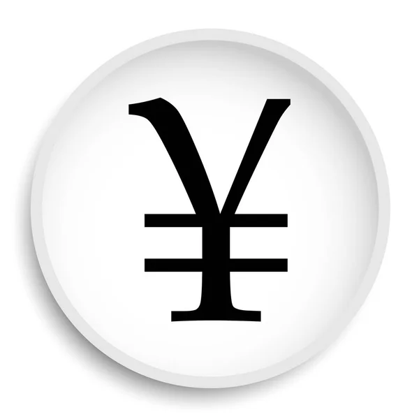Ícone Iene Botão Site Yen Fundo Branco — Fotografia de Stock
