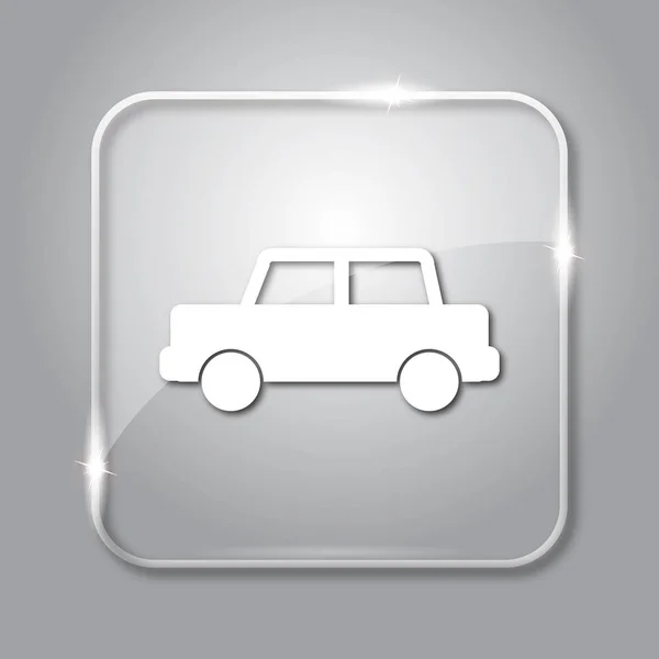 Car Icon Transparent Internet Button Grey Background — Stock Photo, Image