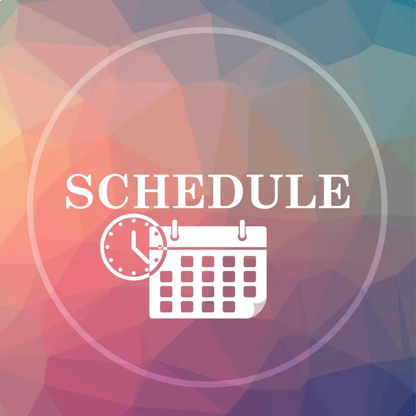 Schedule Icon Schedule Website Button Low Poly Background — Stock Photo, Image