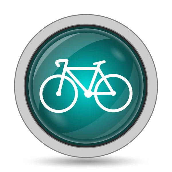 自行车图标 网站按钮白色背景 — 图库照片