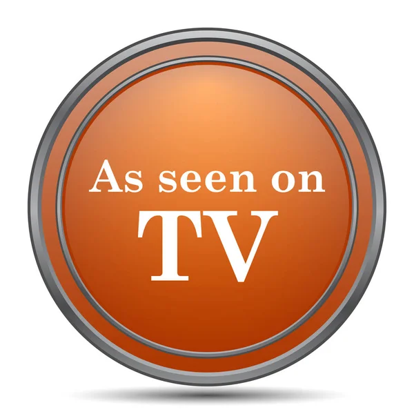 テレビのアイコンを見た 白い背景の上のオレンジ色のインター ネット ボタン — ストック写真