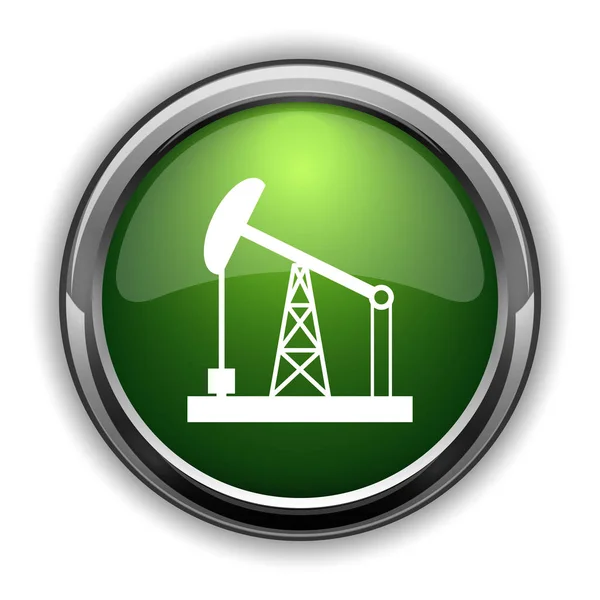 Значок Нефтяного Насоса Кнопка Белом Фоне — стоковое фото
