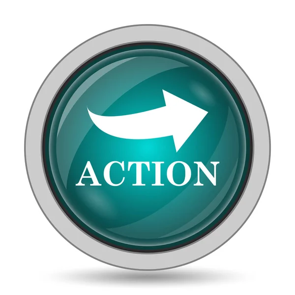 Action Icon Website Button White Background — Stock Photo, Image