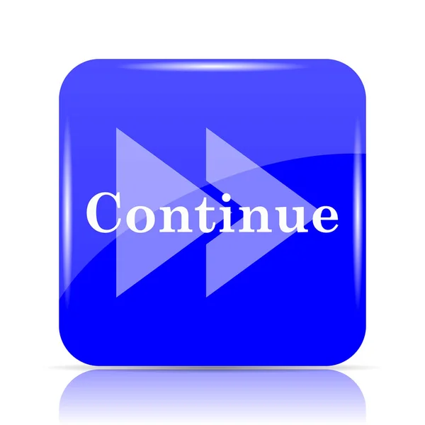 Continue Icon Blue Website Button White Background — Stock Photo, Image