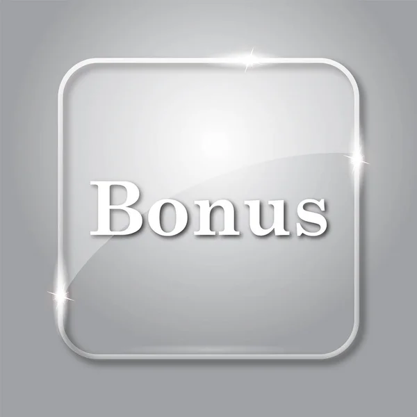 ボーナス アイコン 灰色の背景上の透明なインター ネット ボタン — ストック写真
