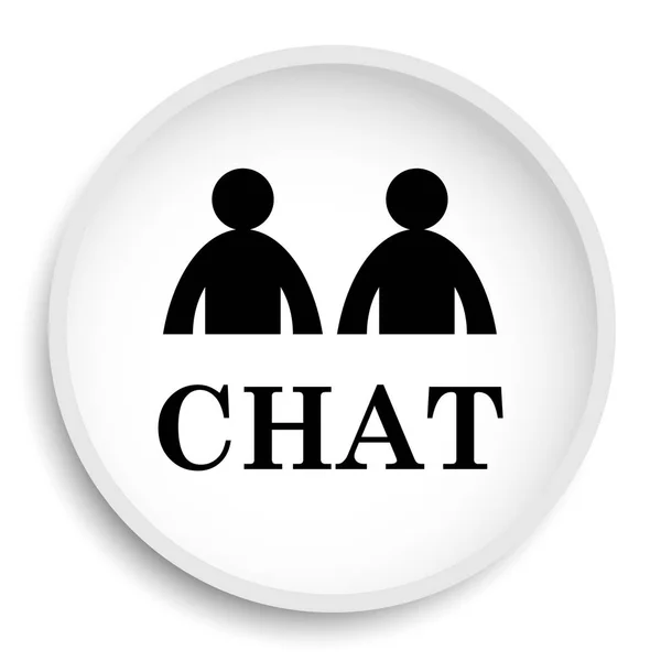 Icône Chat Bouton Site Chat Sur Fond Blanc — Photo