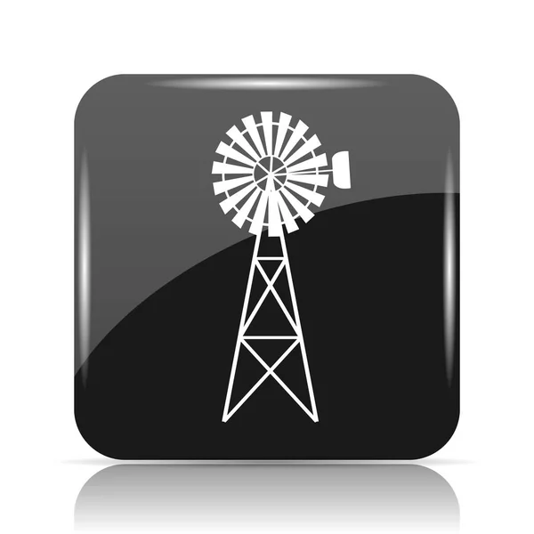 クラシックな風車アイコン 白い背景の上のインター ネット ボタン — ストック写真