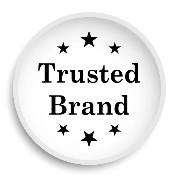 Ícone Marca Confiável Botão Site Marca Confiável Fundo Branco — Fotografia de Stock