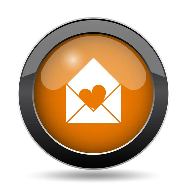 Aşk Simgesi Gönderin Aşk Web Sitesi Düğmesini Beyaz Arka Plan — Stok fotoğraf