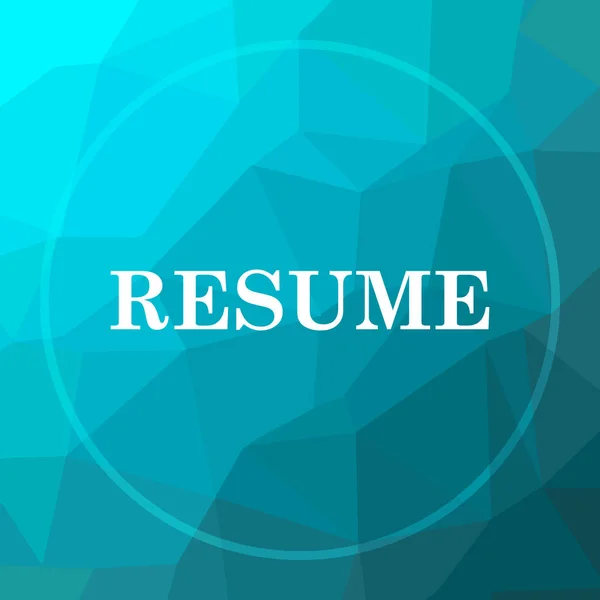 Resume Icon Resume Website Button Blue Low Poly Background — Stock Photo, Image