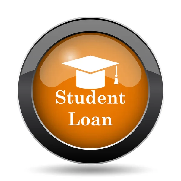 学生贷款图标 学生贷款网站按钮白色背景 — 图库照片