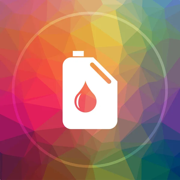 Oil can icon. Oil can website button on low poly background