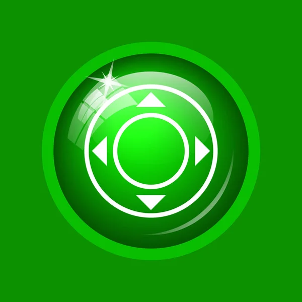 Ícone Joystick Botão Internet Fundo Verde — Fotografia de Stock