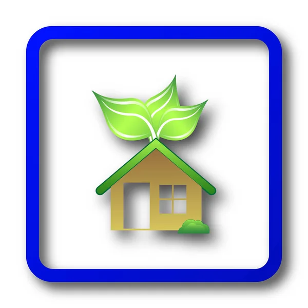 Eco Icono Casa Eco Botón Del Sitio Web Casa Sobre — Foto de Stock