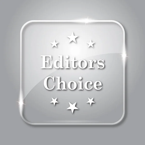 Editors choice icon. Transparent internet button on grey background