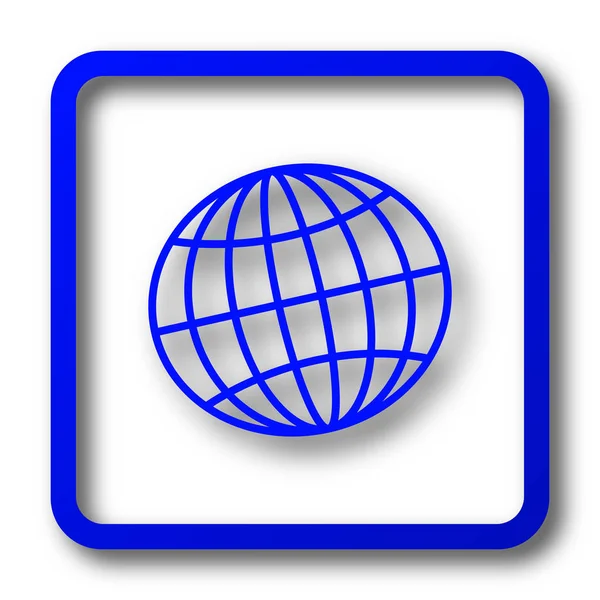 Значок Глобуса Кнопка Сайта Globe Белом Фоне — стоковое фото