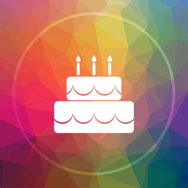 Cake Icon Cake Website Button Low Poly Background — Stock Photo, Image