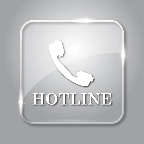 Εικονίδιο Hotline Διαφανή Κουμπί Internet Γκρίζο Φόντο — Φωτογραφία Αρχείου