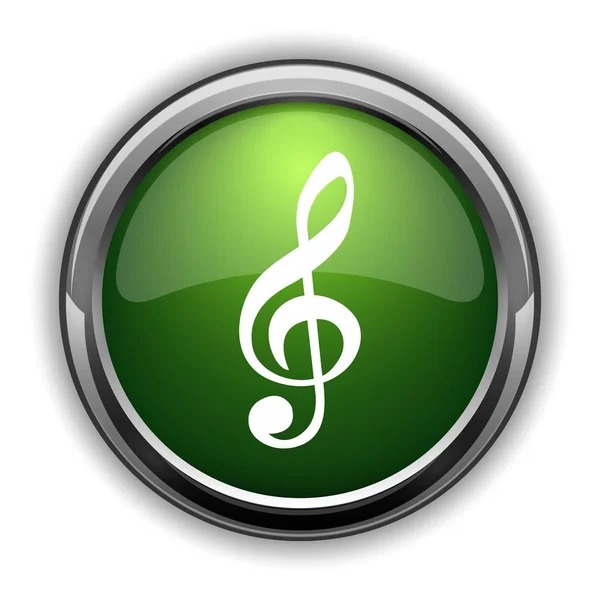 Икона Музыкальной Ноты Кнопка Белом Фоне — стоковое фото