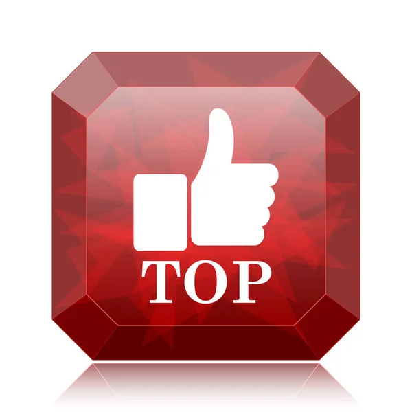 Top Icon Red Website Button White Background — Stock Photo, Image