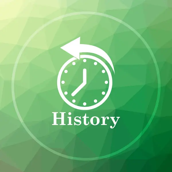 History Icon History Website Button Green Low Poly Background — Stock Photo, Image