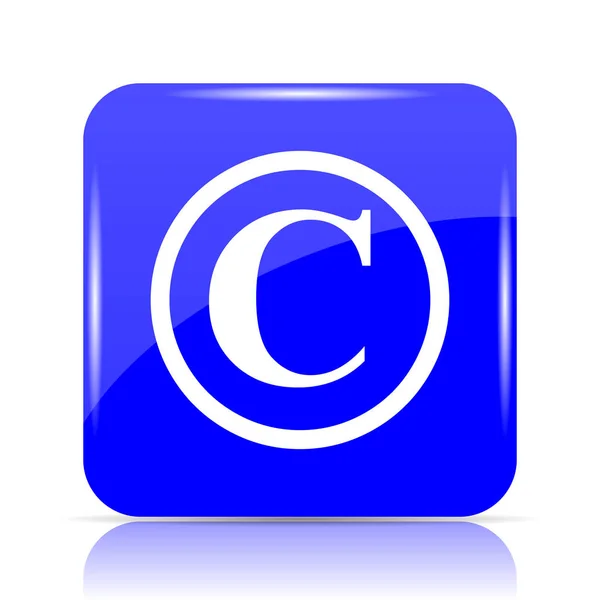 Icona Del Copyright Pulsante Blu Del Sito Web Sfondo Bianco — Foto Stock