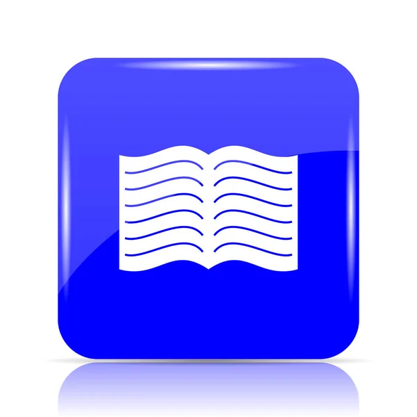 Иконка Книги Синий Сайт Кнопку Белом Фоне — стоковое фото