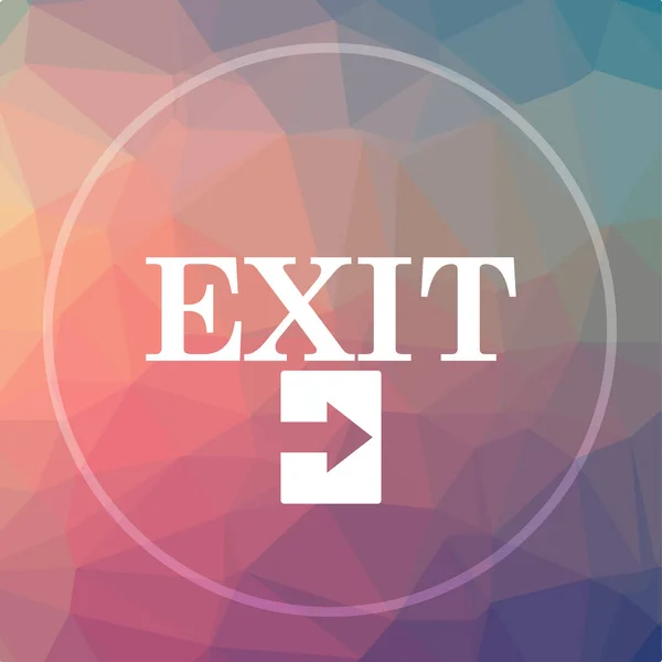 Exit icon. Exit website button on low poly background