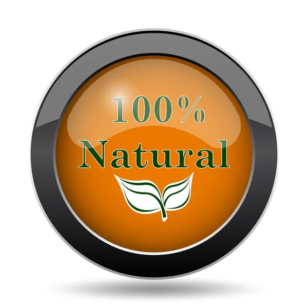 100 Percent Natural Icon 100 Percent Natural Website Button White — Stock Photo, Image