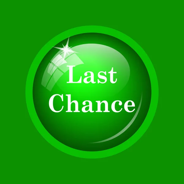 Last chance icon. Internet button on green background.