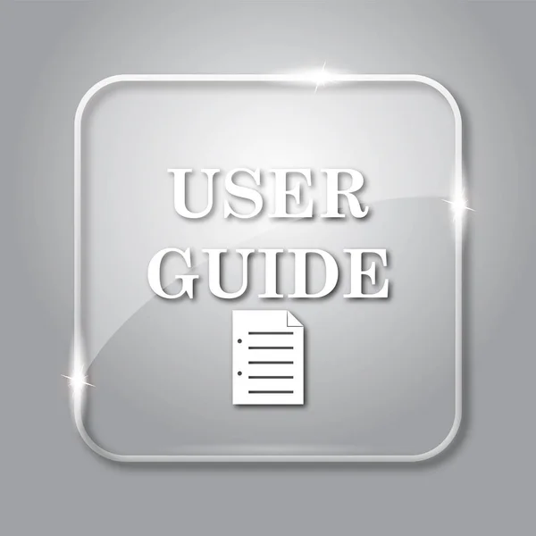 User guide icon. Transparent internet button on grey background