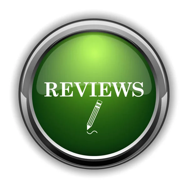 Reviews Icon Reviews Website Button White Background — Stock Photo, Image