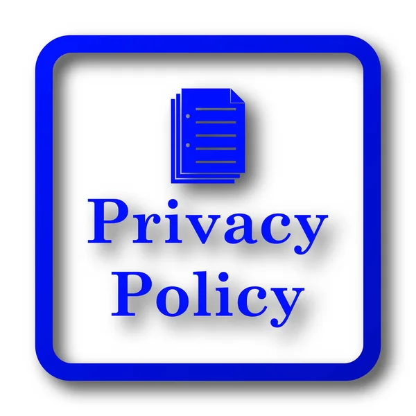 隐私策略图标 隐私政策网站按钮白色背景 — 图库照片
