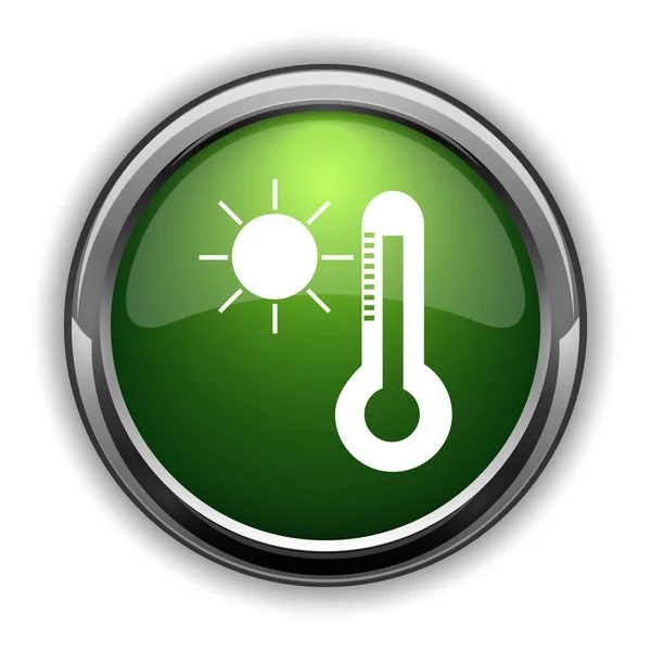 Zon Thermometer Pictogram Zon Thermometer Website Knop Witte Achtergrond — Stockfoto