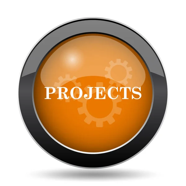 Icono Proyectos Proyecto Botón Del Sitio Web Sobre Fondo Blanco — Foto de Stock