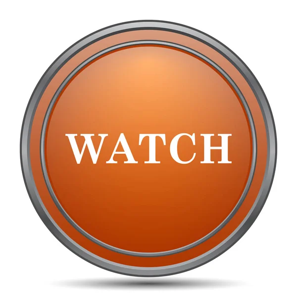 Ikonę Zegarka Pomarańczowy Przycisk Internet Białym Tle — Zdjęcie stockowe
