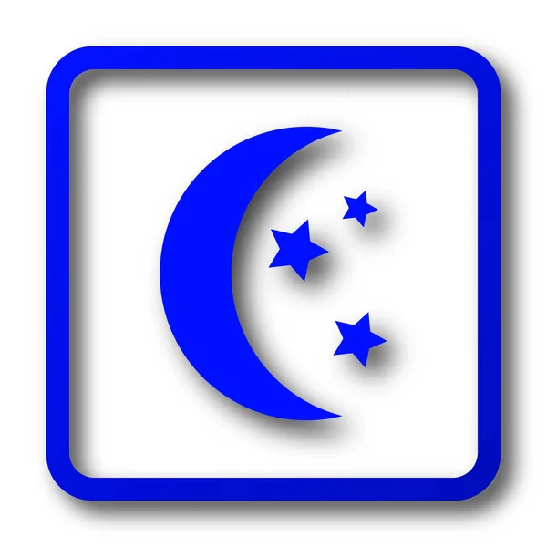 Ikona Księżyc Przycisk Strony Księżyca Białym Tle — Zdjęcie stockowe