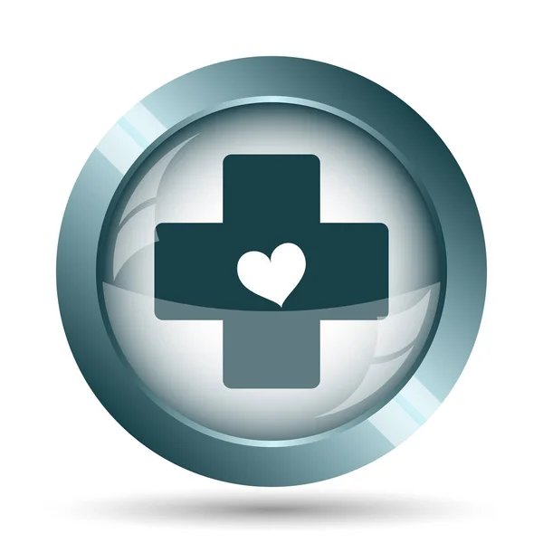 Cross with heart icon — Stock Photo, Image