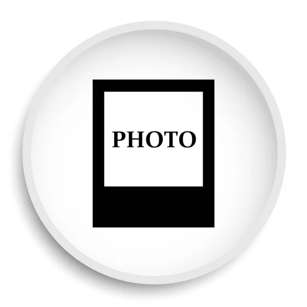 Fotopictogram Foto Website Knop Witte Achtergrond — Stockfoto