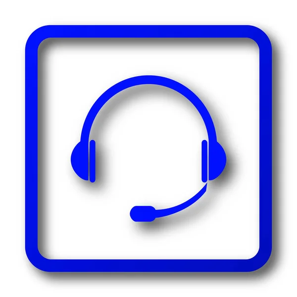 Kopfhörer Symbol Kopfhörer Website Taste Auf Weißem Hintergrund — Stockfoto