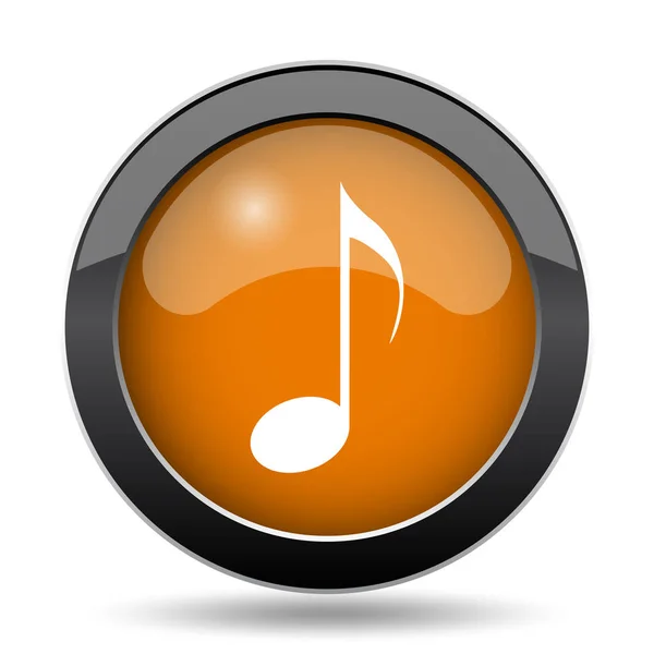 Εικονίδιο Μουσική Νότα Μουσική Νότα Ιστοσελίδα Κουμπί Λευκό Φόντο — Φωτογραφία Αρχείου