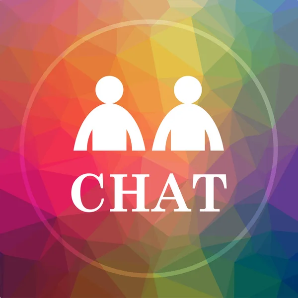 Chat icon. Chat website button on low poly background