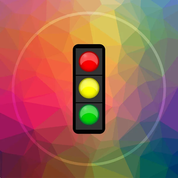 Traffic Light Icon Traffic Light Website Button Low Poly Background — Stock Photo, Image