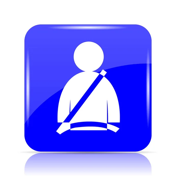Icono Del Cinturón Seguridad Botón Azul Del Sitio Web Sobre —  Fotos de Stock