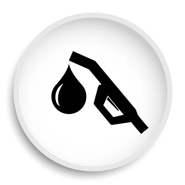 Gasoline Pump Nozzle Icon Gasoline Pump Nozzle Website Button White — Stock Photo, Image