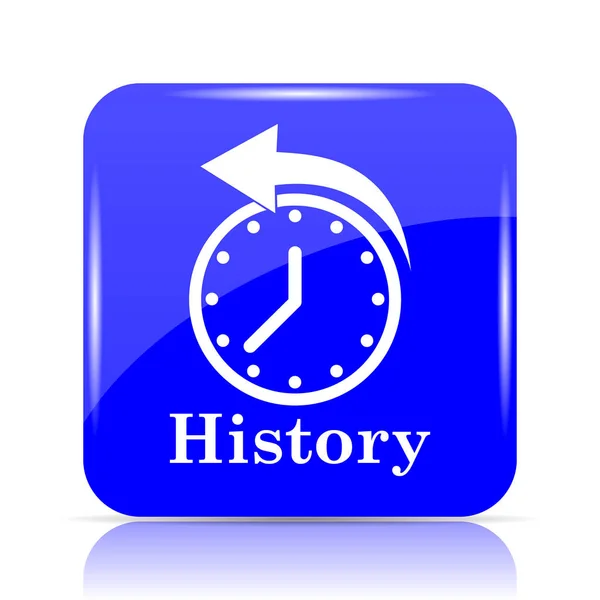 History Icon Blue Website Button White Background — Stock Photo, Image