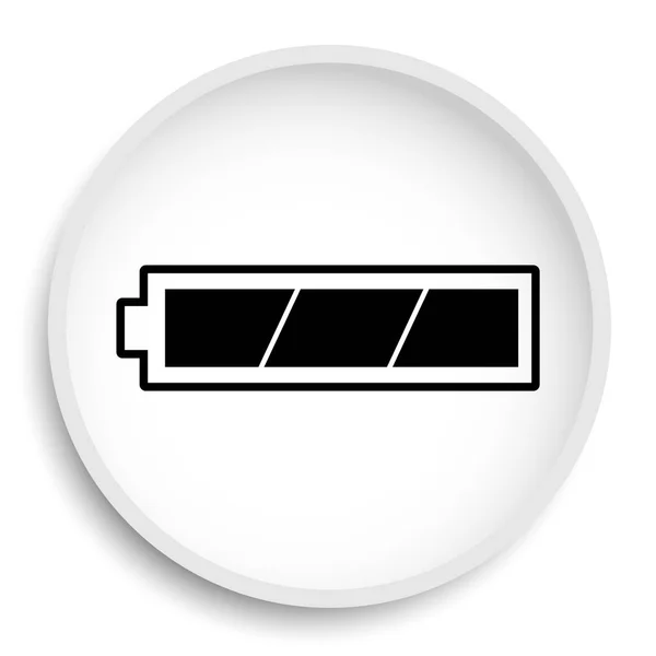 Fully Charged Battery Icon Fully Charged Battery Website Button White — Stock Photo, Image