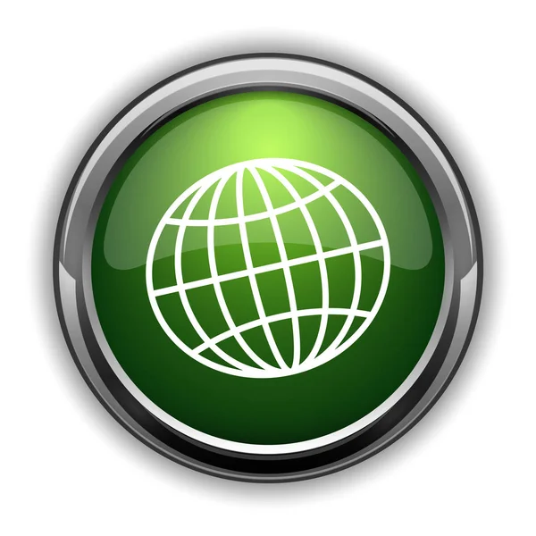 地球のアイコン 白い背景のウェブサイトのボタンをグローブ — ストック写真
