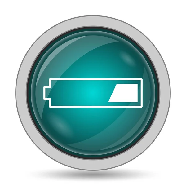 1第三充电电池图标 网站按钮白色背景 — 图库照片